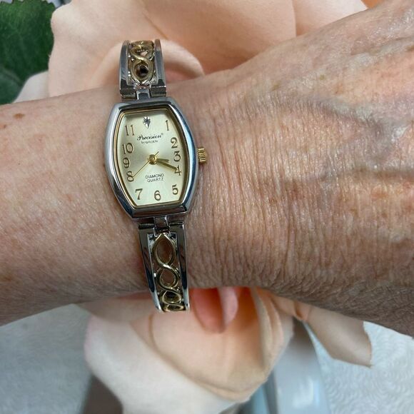 Gruen Precision Diamond Accented Dial Tonneau Case Watch with Stretch Band - Picture 7 of 12